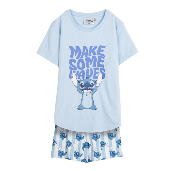 Pijama Manga Corta Stitch Make Some Waves Azul Niña