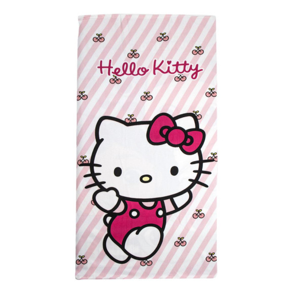 Toalla de Microfibra Hello Kitty Cerezas a Rayas 140x70