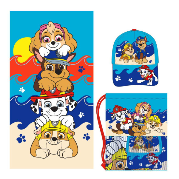 Pack Infantil de Verano Patrulla Canina Sea Toalla Saco y Gorra