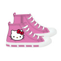 Zapatillas Altas de Loneta con Luces Suela PVC Hello Kitty Rosa