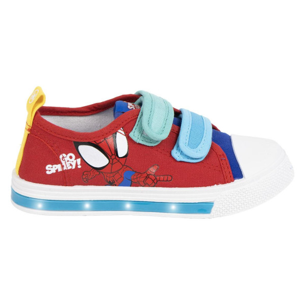 Zapatillas de Loneta con Luces Suela PVC Spidey Rojo