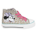 Zapatillas Altas de Loneta con Suela TPR Minnie Mouse Animal Print