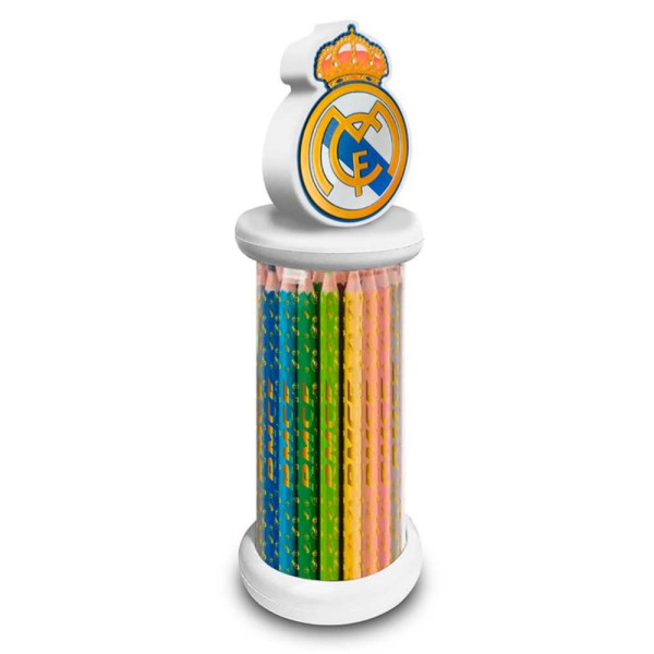 Set de Doce Lápices de Colores Real Madrid Escudo Blanco