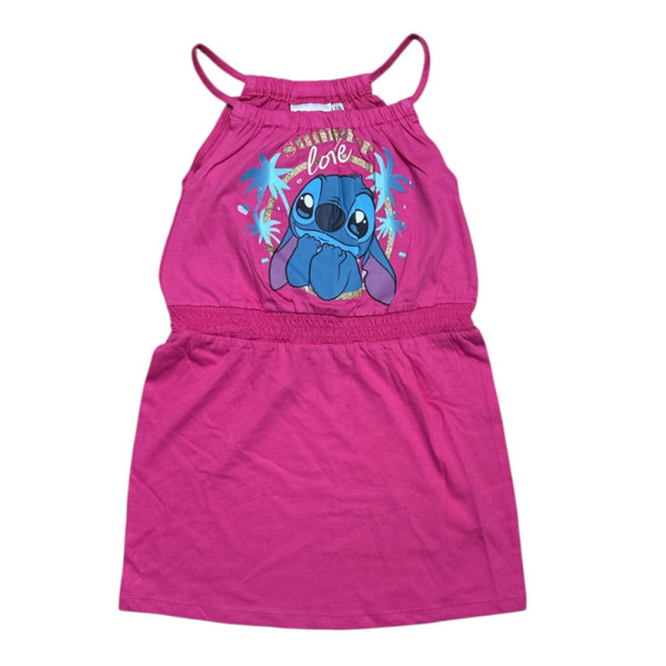 Vestido de Tirantes Stitch Summer Love Fucsia Niña