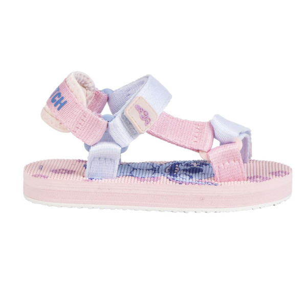 Sandalias Casual Playa Velcro Stitch Rosa y Azul Niña
