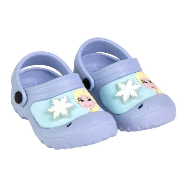 Zuecos Clogs con Luces Frozen Azul Claro Niña