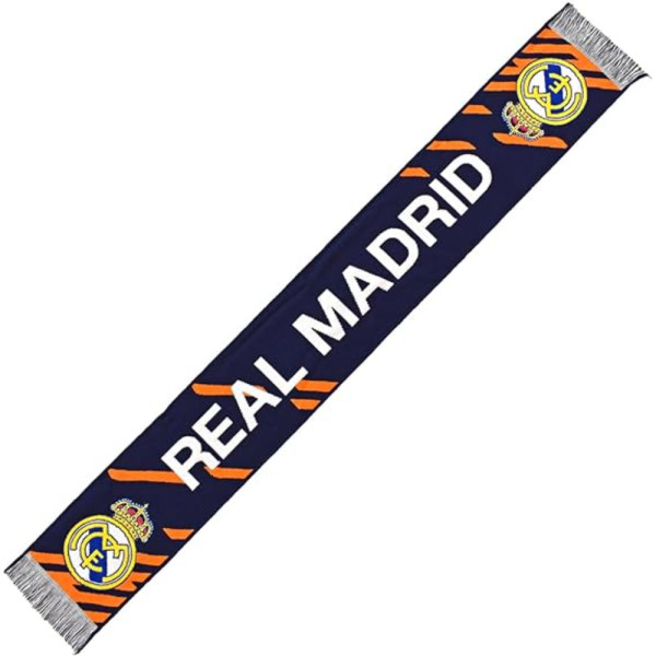 Bufanda Real Madrid Azul Marino y Naranja