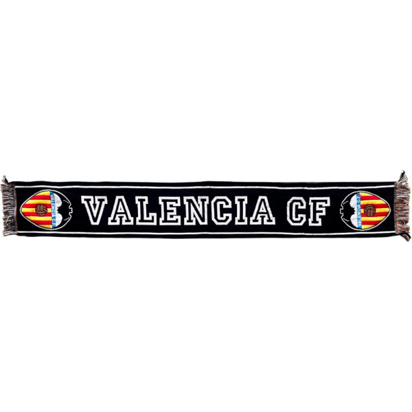 Bufanda Valencia CF Retro Negra Letras Negras