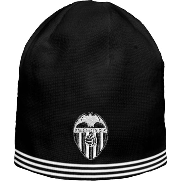 Gorro Valencia CF Negro Escudo Blanco Adulto