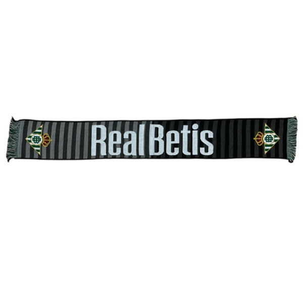 Bufanda Real Betis Franjas Verticales Gris y Negro
