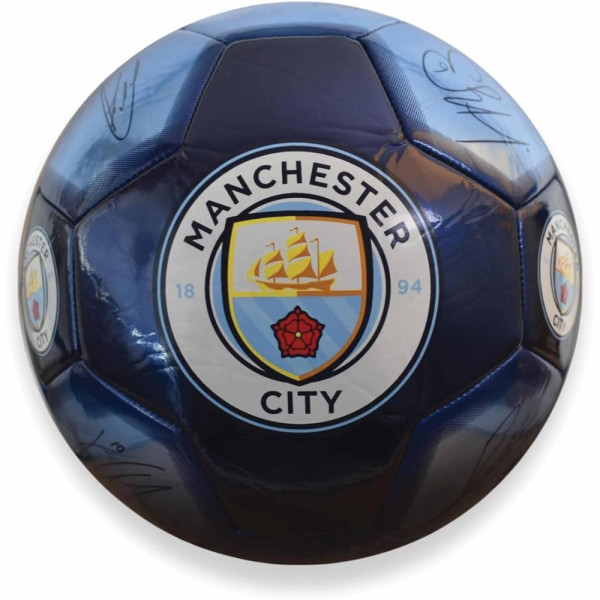 Balón Manchester City Grande Azul Marino Firmas