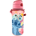 Botella Cantimplora con Correa Aluminio Stitch Rosa 600 ML