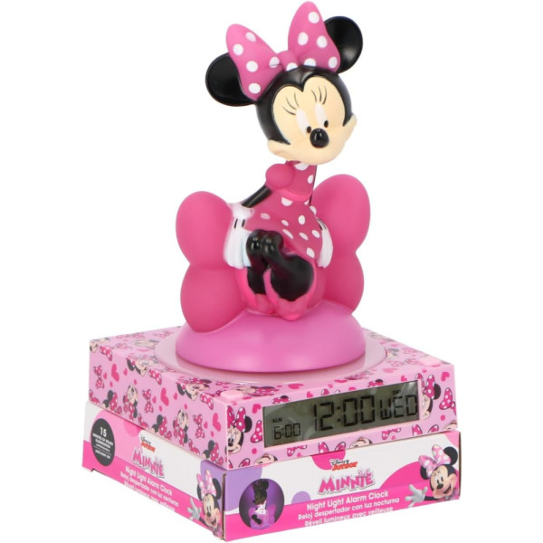 Lámpara 3D con Despertador y Fecha Minnie Mouse