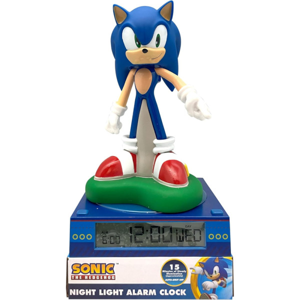 Lámpara 3D con Despertador y Fecha Sonic