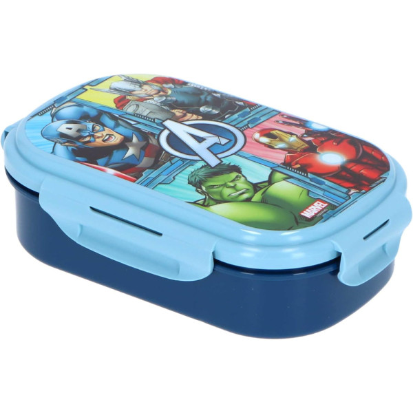 Sandwichera Compartimentos con Tenedor Avengers Azul