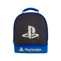 Bolsa Portaalimentos PlayStation Negro y Azul Logos