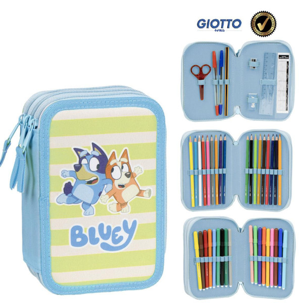 Plumier Triple Premium Bluey a Rayas Niño