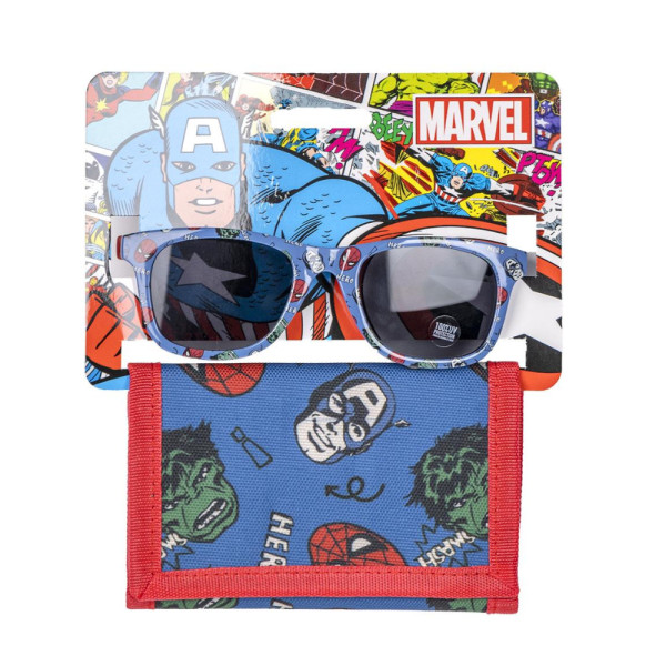 Set Gafas de Sol con Cartera a Juego Avengers Azul Niño