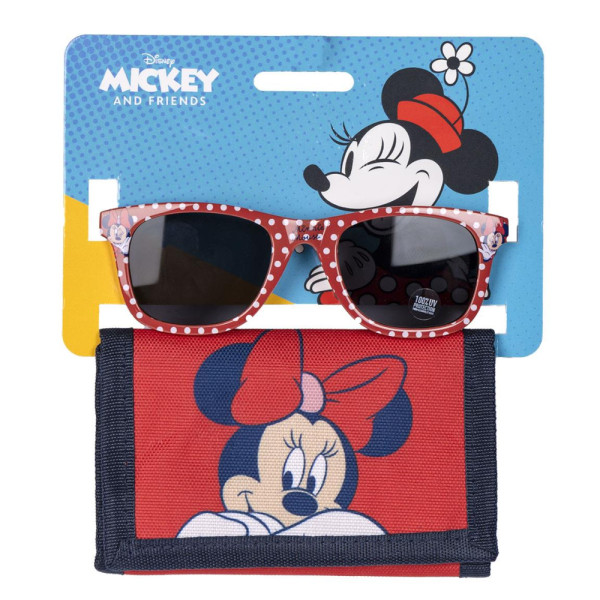 Set Gafas de Sol con Cartera a Juego Minnie Mouse Rojo Lunares Niña