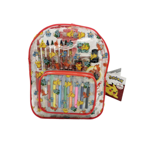 Mochila con Set de Actividades Pokémon 42 Piezas