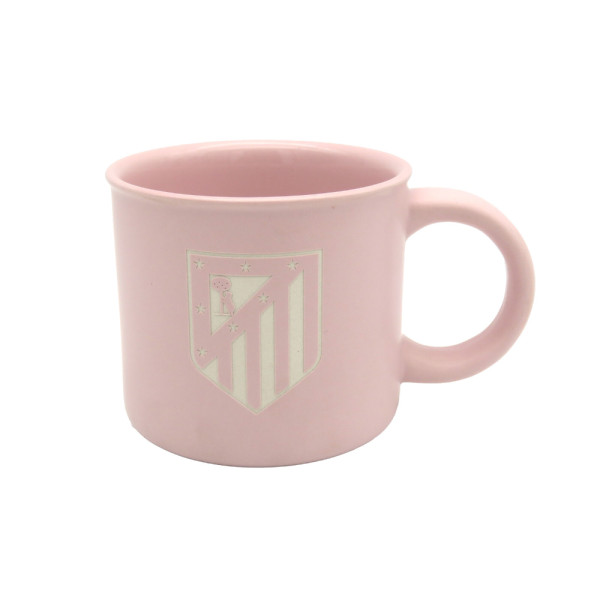 Taza de Cerámica Jumbo Atlético de Madrid Rosa Grabada 430 ML