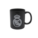 Taza de Cerámica Real Madrid Negra Escudo Blanco 330 ML