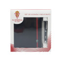 Set de Agenda y Bolígrafo Negro Real Sporting de Gijón