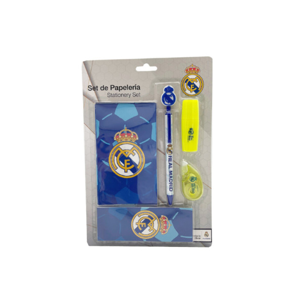 Set de Papelería Real Madrid con Bloc de Notas