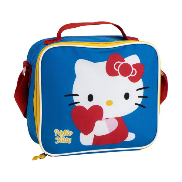 Bolsa Portaalimentos con Correa Bandolera Hello Kitty Azul