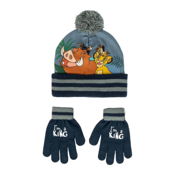 Set de Invierno Guantes y Gorro con Pompón El Rey León Niño