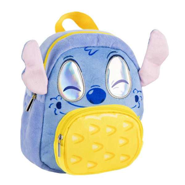 Mochila Guardería de Peluche con Bolsillo Stitch Piña Azul
