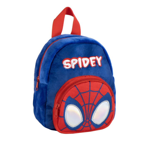 Mochila Guardería de Peluche con Bolsillo Spiderman Spidey Azul