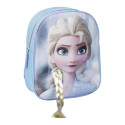 Mochila Guardería 3D Escolar Frozen Coleta Azul Claro