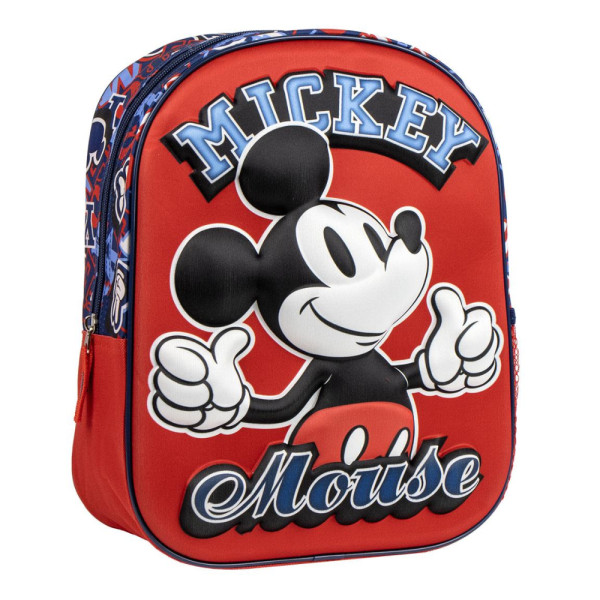 Mochila Guardería 3D Escolar Mickey Mouse Classic Roja