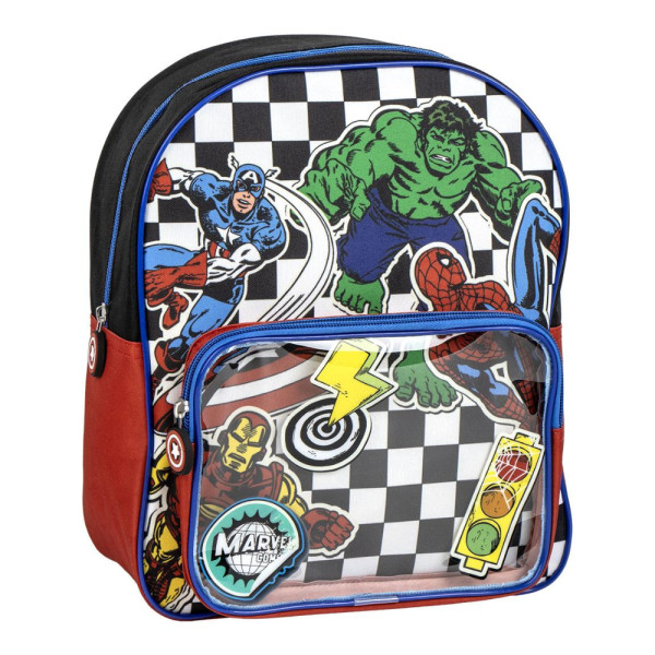 Mochila Infantil con Bolsillo Exterior Avengers Race Negro
