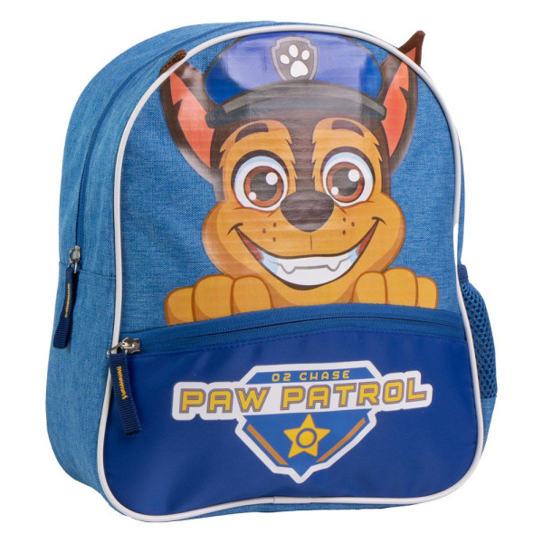 Mochila Infantil 3D con Bolsillo Exterior Patrulla Canina Chase Azul Denim