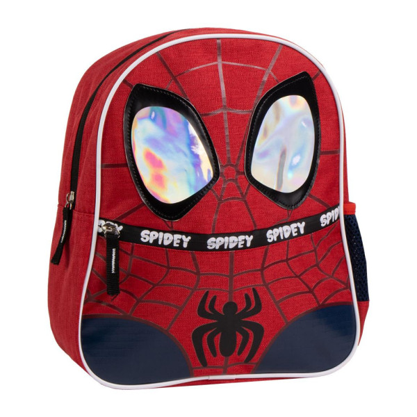 Mochila Infantil 3D con Bolsillo Exterior Spiderman Spidey Rojo Denim
