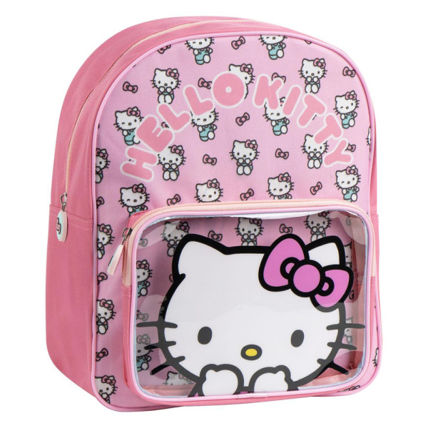 Mochila Infantil con Bolsillo Exterior Hello Kitty Rosa