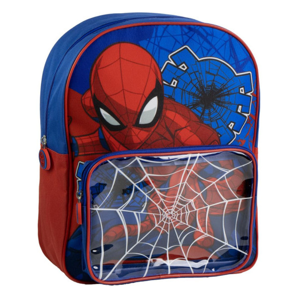Mochila Infantil con Bolsillo Exterior Spiderman Azul