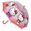 Paraguas Burbuja Hello Kitty Rojo y Rosa Lunares Niña
