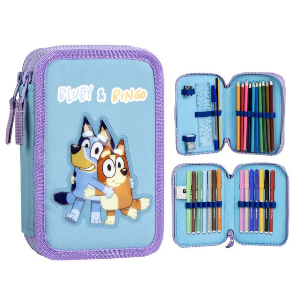 Plumier Doble Bluey y Bingo Relieve