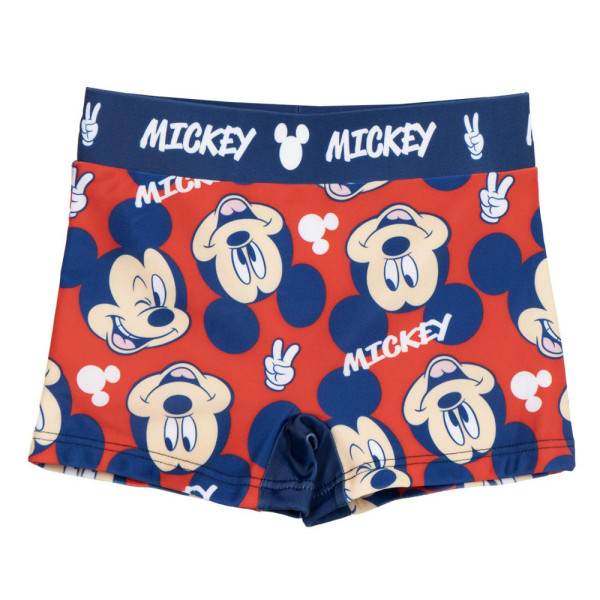 Bañador Bóxer Mickey Mouse Azul Marino y Rojo Niño