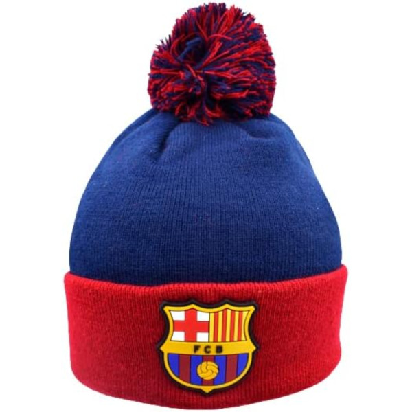 Gorro FC Barcelona con Pompón Junior