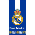 Toalla de Microfibra Real Madrid Azul Franja Vertical Blanca 140x70