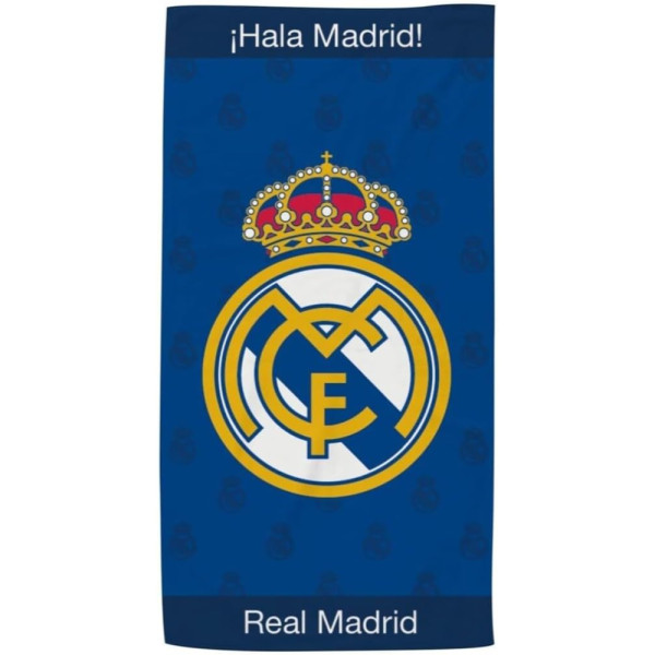 Toalla de Microfibra Real Madrid Azul Fondo Escudos 140x70