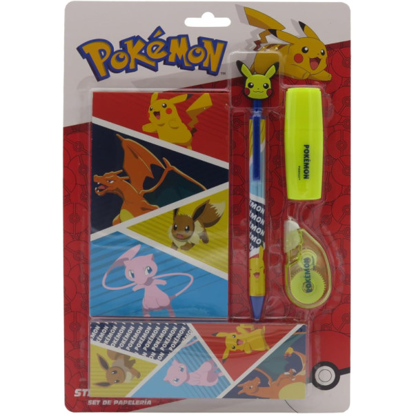 Set de Papelería Pokémon Friends con Bloc de Notas