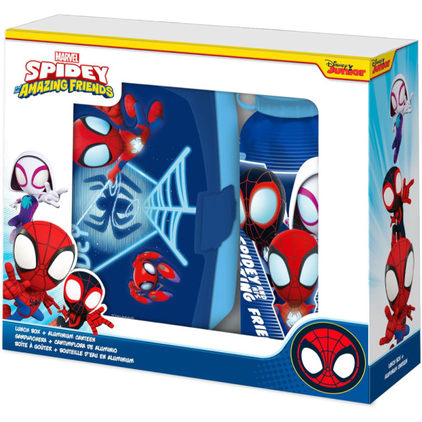 Set Botella Aluminio 500 ML con Sandwichera Spidey The Amazing Friends