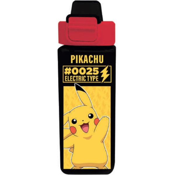 Botella Cantimplora Cuadrada Plástico Pokémon Electric Type 500 ML