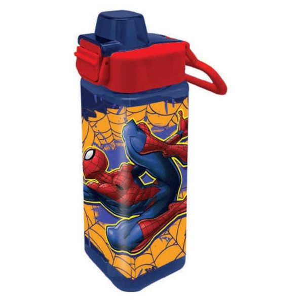 Botella Cantimplora Cuadrada Plástico Spiderman Wall Climber 500 ML