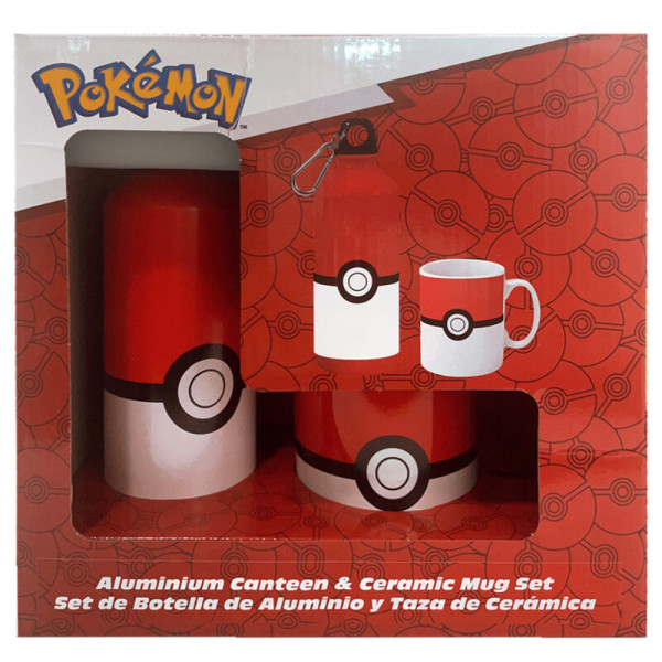 Set Botella Aluminio y Taza Pokémon Pokeball